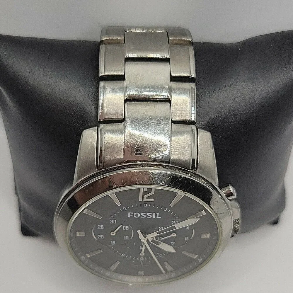 Fossil Grant FS4584 Men's Silver Stainless Steel Analog Dial Quartz Watch AM891